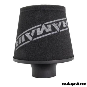 Ramair Black Universal Intake Cone Air Filter 80Mm Od Neck 200Mm Aluminium Base - Picture 1 of 6