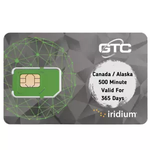 Tarjeta SIM de prepago para teléfono satelital Iridium con Canadá/Alaska 200 minutos - Imagen 1 de 4