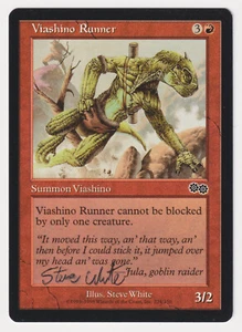 Signed Viashino Runner LP Urza's Saga Artist Steve White 1998 MTG Magic Vintage! - Picture 1 of 2