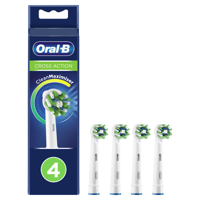 Oral-B Cross Action Clean Maximiser Electric Toothbrush Heads - Pack Of 4 • 6.45£