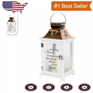 Sentimental White & Brown Memorial Lantern - Automatic Timer for Remembrance - Picture 1 of 3