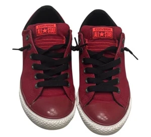 Kid’s Red Converse Leather Low Top Sneakers: Size 5 (Big Kids) - Picture 1 of 12