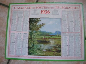 ALMANACH POSTES ET TELEGRAPHES 1936 ( PECHE A L ECHIQUIER ) ISERE (oh) - Picture 1 of 2