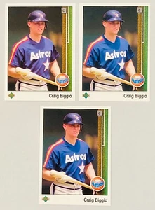 (3) Craig Biggio 1989 Oberdeck Baseball ROOKIE NM-MT RC Lot #273 - Bild 1 von 2
