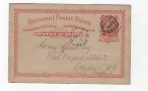 TERRANOVA UX4 cartolina postale da San Giovanni a Regno Unito 1881 - Foto 1 di 1