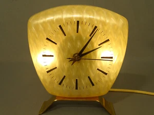 Reloj de mesa Suco iluminado plástico efecto nácar años 50 Midcentury - Imagen 1 de 10