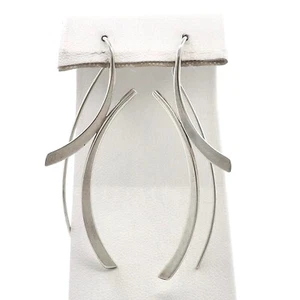 Ed Levin Sterling Silver Modernist X Drop Earrings Threader Pouch - Picture 1 of 6
