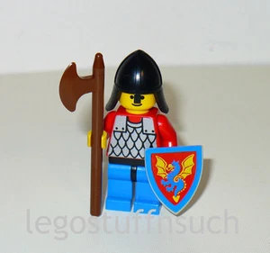 Lego Classic Castle SCHWARZER Drachenritter Minifigur Figur Schild Axt 6085 Wache - Bild 1 von 2
