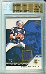 TOM BRADY 2002 Pacific GU JSY game worn 2000 rookie JERSEY BGS 9.5 low pop 4 !! - Picture 1 of 2