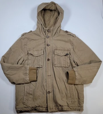 Jaqueta Quicksilver Masculina Estilo Lona XL Manga Longa Capuz Zíper Completo Exterior●Notas  - Imagem 1 de 4