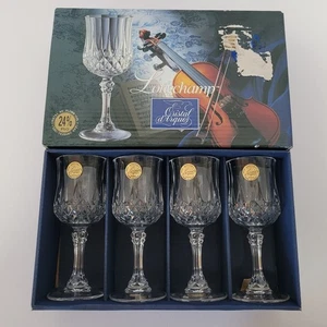 Cristal d'Arques Longchamp Cristallo Tagliato 1,5 oz 4,5" Bicchieri Cordiali, Set di 4 - Foto 1 di 4