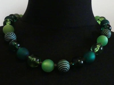 Schmuck - Halskette - hochwertige Glas Perlen Kette - Magnetverschluss - 50cm - Bild 1 von 4