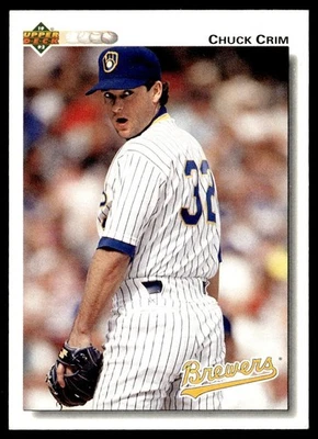 1992 Upper Deck Chuck Crim Milwaukee Brewers #496 - Image 1 of 2