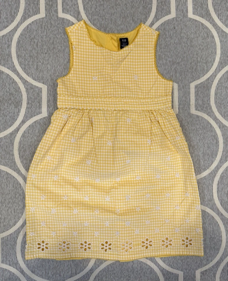 Niñas Bebé Gap Vestido Amarillo Pascua Primavera Verano Talla 3T Usado en Excelente Condición Foto 1 de 3