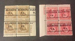 US Precancel Plate Blocks 1932 Wash.Bicentennial MNH 1-1/2,2c PSS#494 2blks. - Picture 1 of 2