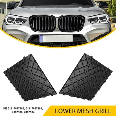 Cubiertas de rejilla de parachoques inferiores de malla delantera aptas para BMW 525i 528i 530i 535i 545i 550i Foto 1 de 4