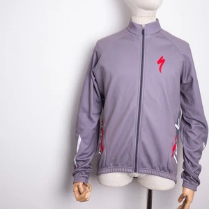 SPECIALIZED Mens Gray / Purple Full-Zip Windstopper Long Sleeve Cycling Jersey L - Picture 1 of 10