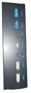 Pannello frontale USB per PC USB 3.1 tipo C+2x USB3.0+2x hub USB2.0+audio HD 3,5mm - Foto 1 di 3