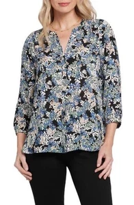 NYDJ Pintuck Blouse In Livadia Size XS NWT - Picture 1 of 5