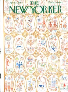 New Yorker cover Kovarsky springtime sewing 4/21 1962 - Picture 1 of 1