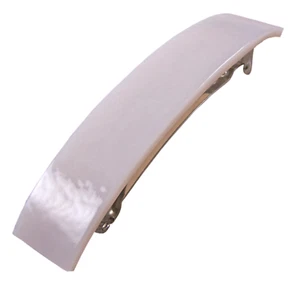 Stained GLASS Hair BARRETTE 3.5" 90mm OFF-WHITE Peach CREAM Stained Glass Beige - Picture 1 of 6