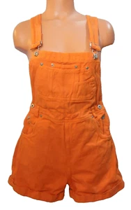 Xhilaration Jean Bib Overall Shorts 7 Mellon Womens VGUC - Picture 1 of 6