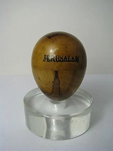 OLIVEWOOD OLIVE WOOD EGG SPOOL THREAD SET Jerusalem Palestine c1930s Excel Rare! - Picture 1 of 10