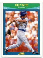 1990 Score Rising Stars Billy Bates Milwaukee Brewers #80