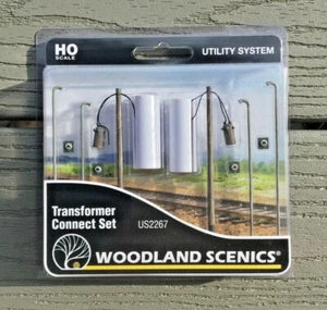 WOODLANDS SCENICS 1/87 HO PRE-WIRED TRANSFORMER POLES CONNECT SET 2 PK 2267 F/S - Picture 1 of 7
