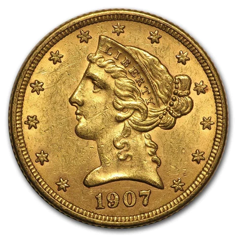 1907-D $5 Liberty Gold Half Eagle AU - SKU#10304 Cover