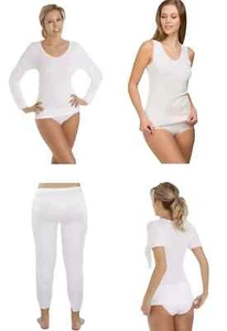 Nuevo Damas Snowdrop Ropa Interior Térmica Suave Chaleco Prendas para el torso y bragas Long Johns Reino Unido - Imagen 1 de 7