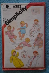 #6383 SimplicitySewing PATTERN-NEW Baby Layette-Nightie-Dress-SNAPCROTCH Suit - Picture 1 of 1