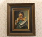 "A Little Chuckle"" Albert Gruber Original Öl auf Leinwand Porträtgemälde"