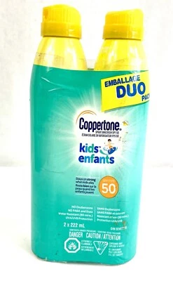 Coppertone Kids Enfants Spray Sunscreen SPF 50 (2 X 222ML) Duo Pack Sealed - Image 1 of 3