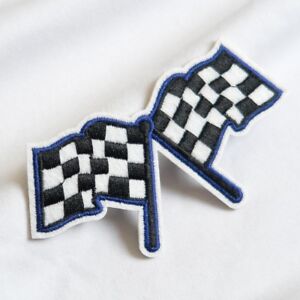 Racing Flag Checkered Embroidered Sew On Iron On Patches Badge Applique Craft