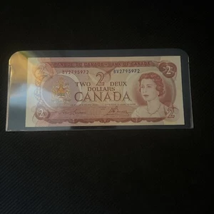 BV2795972 1974 UNC 2$ Dollar Radar Canadian Bank Note Fancy Serial UNC - Foto 1 di 2