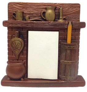 Vintage Notizblock Bleistift Kamin Wandrelief Keramik org Pad 1963 Miller Studio - Bild 1 von 4