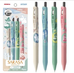 Moomin Valley x ZEBRA SARASA ballpoint pen set of 4 pastel color 0.5mm black ink - Picture 1 of 5