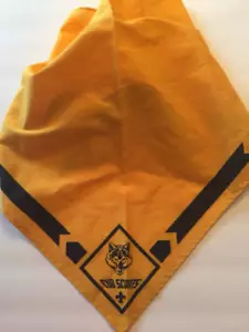 BSA Boys Cub Scouts of America Wolf Yellow Scarf Neckerchief - Picture 1 of 2