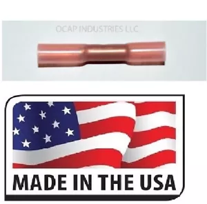 (100) RED 3M HEAT SHRINK BUTT WIRE CRIMP CONNECTOR ELECTRICAL TERMINAL 22-18 USA - Picture 1 of 2