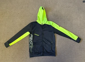 Spyder Full Zip Hoodie Youth Size XL Black w/ Neon Green Casual Polyester Nice! - Picture 1 of 6