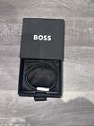 BOSS Men’s Braided Leather Bracelet, Comes With Dust bag And Box, RRP £49