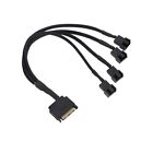 Cooling Fan Adapter Cable, 15 Pin SATA to 4 x 3 Pin / 4 Pin 12V PC Case 