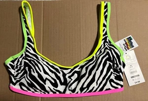 NOBO No Boundaries Women’s Jr. Zebra Print Bandeau Bikini Swim Top Size M NEW WT - Picture 1 of 7
