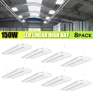 8Pack LED Linear High Bay light 150W 22500LM 5000K Commercial Warehouse Lights - Picture 1 of 14