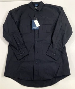 SMALL PROPPER F5346 MENS SUMMERWEIGHT TACTICAL L/S SHIRT PATCH REMOVED NAVY - Picture 1 of 3