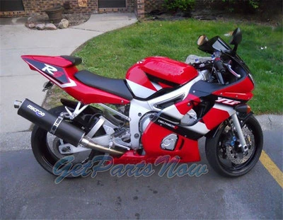 Ajuste para Yamaha YZF 600 R6 1998-2002 rojo negro carenado carrocería 1999 2000 2001 Foto 1 de 4