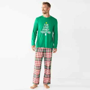 Men's Jammies For Families Joyful Celebration Family Flannel Pajama Set Large - Picture 1 of 1