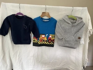 BNWT boys 3-6 month clothing bundle Sweatshirt, Hooded fleecy, Truck T-shirt - Picture 1 of 19