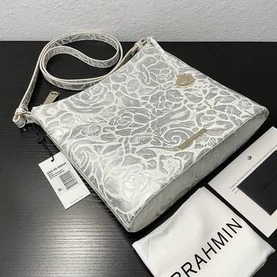 BRAHMN Katie WHITE LYON Crossbody Shoulder Bag Floral Pattern Leather NWT RARE - Image 1 of 4